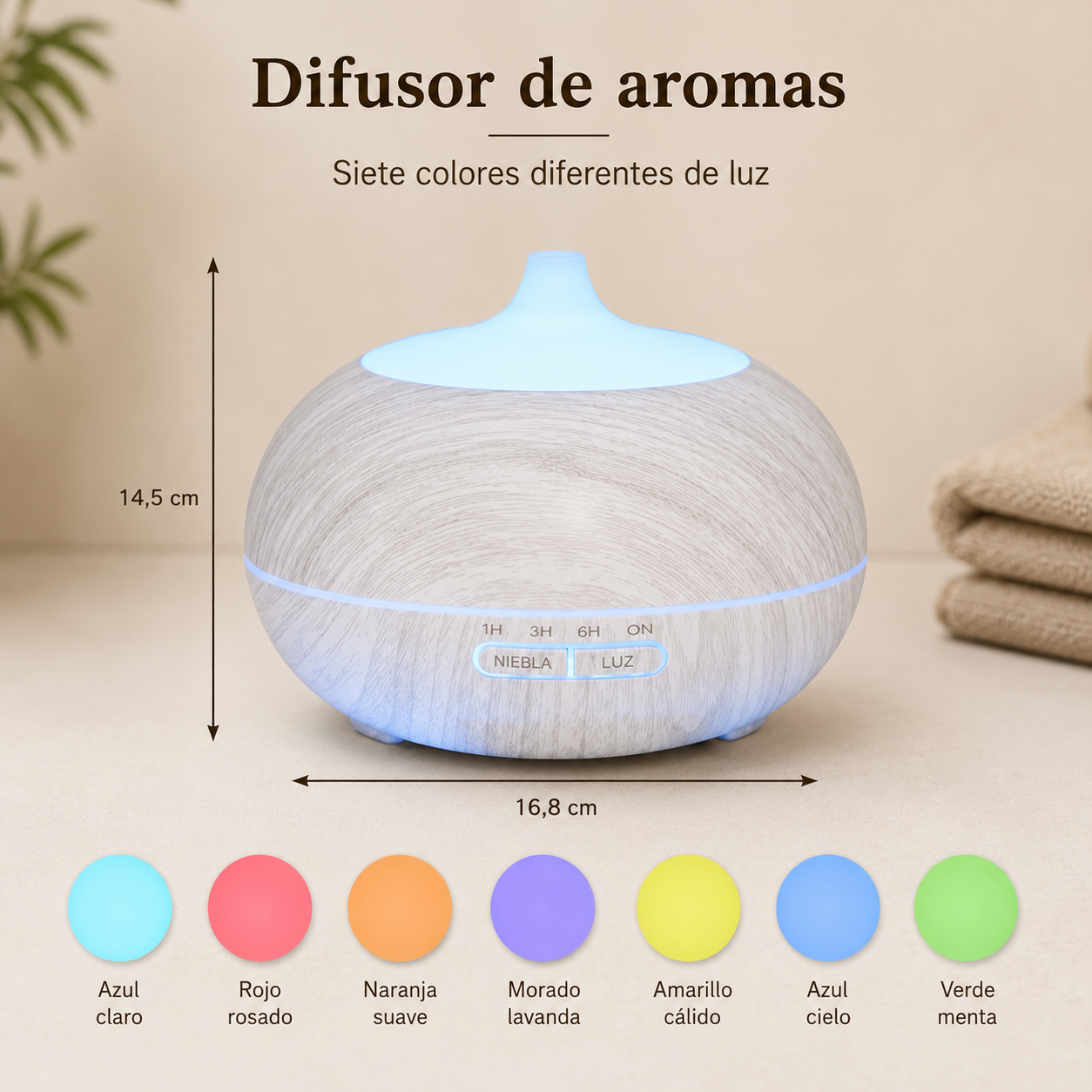 Bruma Esencial | Difusor de Aromaterapia con Mando a Distancia