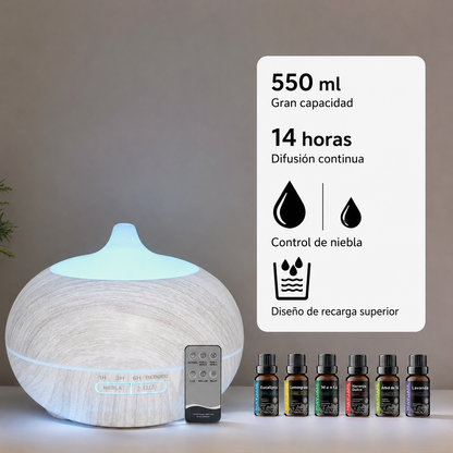 Bruma Esencial | Difusor de Aromaterapia con Mando a Distancia