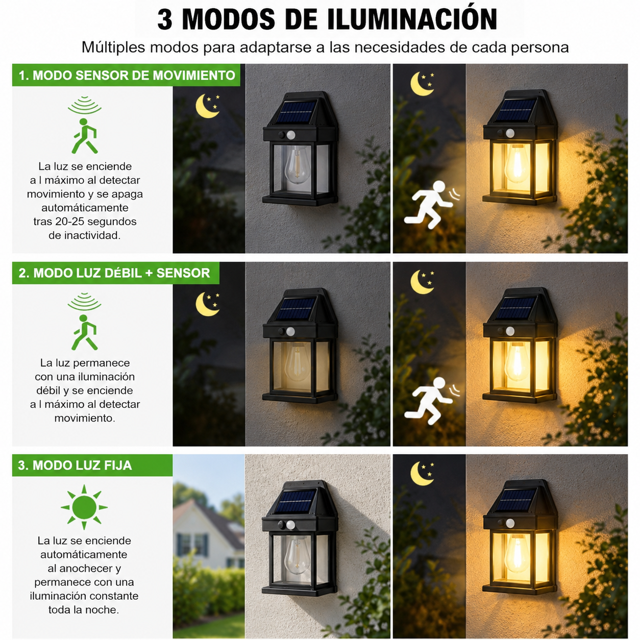 Lámpara Solar Brisa | Iluminación Exterior Cálida