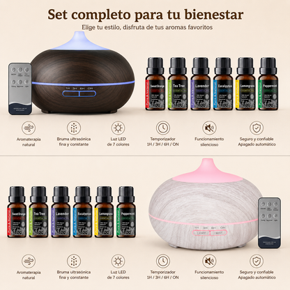 Bruma Esencial | Difusor de Aromaterapia con Mando a Distancia