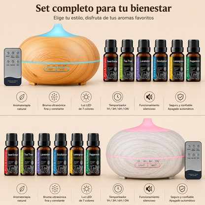 Bruma Esencial | Difusor de Aromaterapia con Mando a Distancia